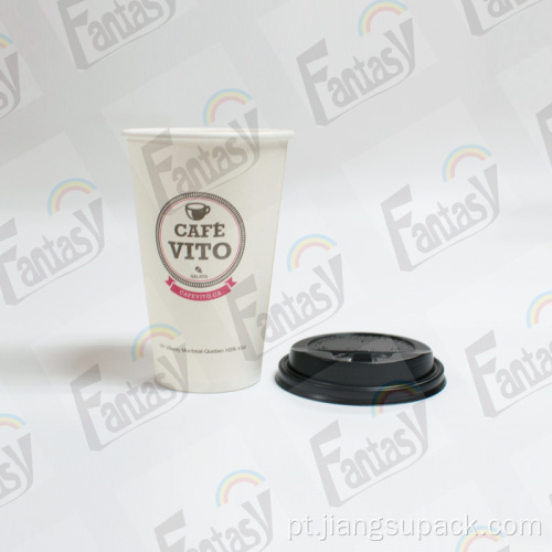 Copo de papel personalizado xícaras e tampas descartáveis